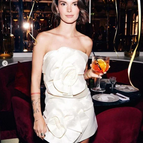 Sierra Darien Voluminous Flower Design Strapless Dress - Ivoire/Ivory S/M, NEW ✨ - Picture 10 of 12